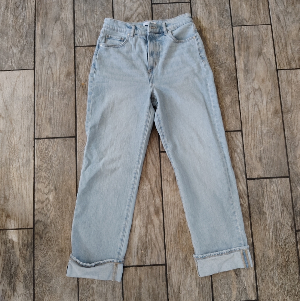 Loft Cuffed Wide Leg Denim Lightwash Jeans - Picture 12 of 15
